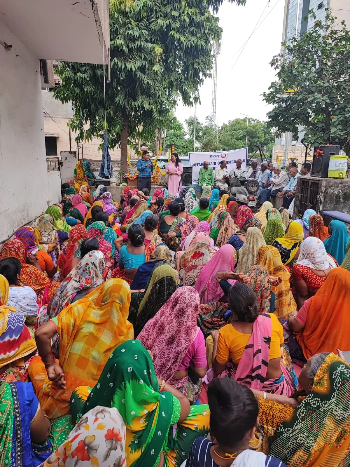Community gathering of women at an outdoor session