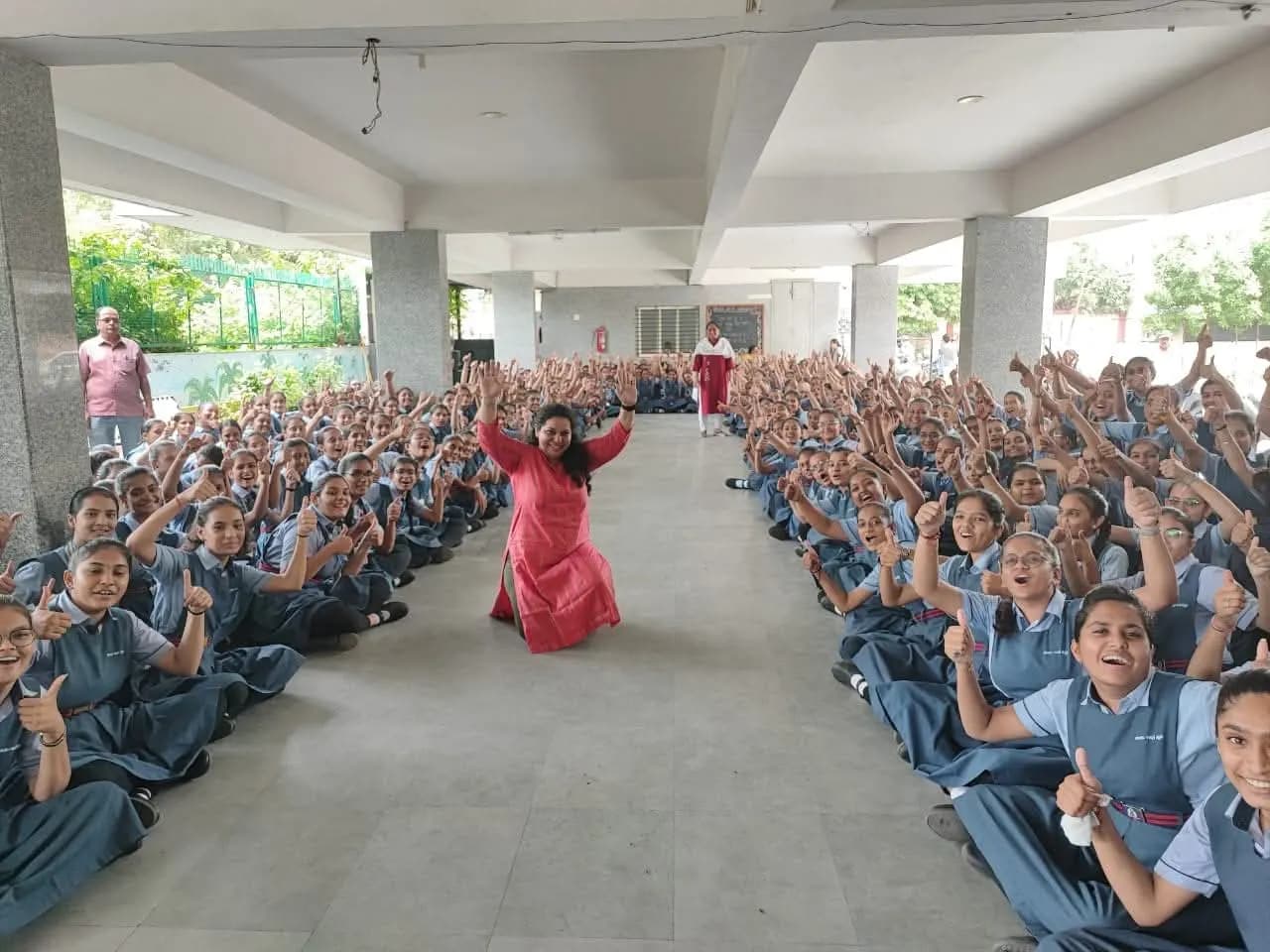 Students taking part in an outdoor session
