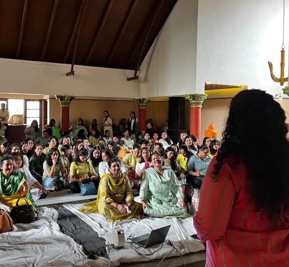 Women's circle during a morning mindfulness practice
